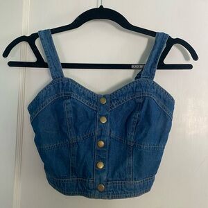 JAPNA Denim Cropped Tank